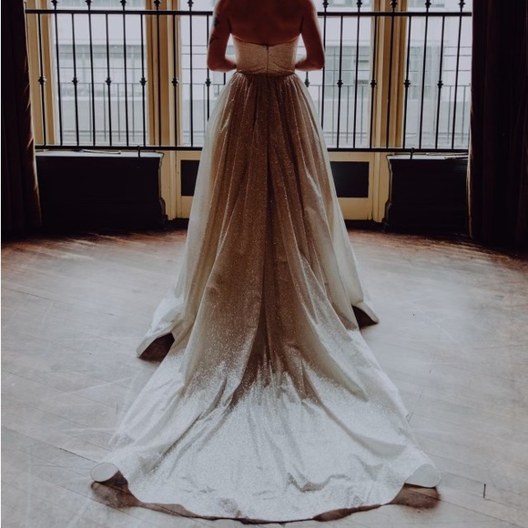 Custom Glitter Tulle “Starfall” Wedding Gown - Picture 3 of 5